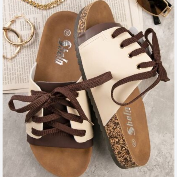 Lace Up Open Toe Boho Western Brown Sandals Size 11 New - Picture 1 of 5